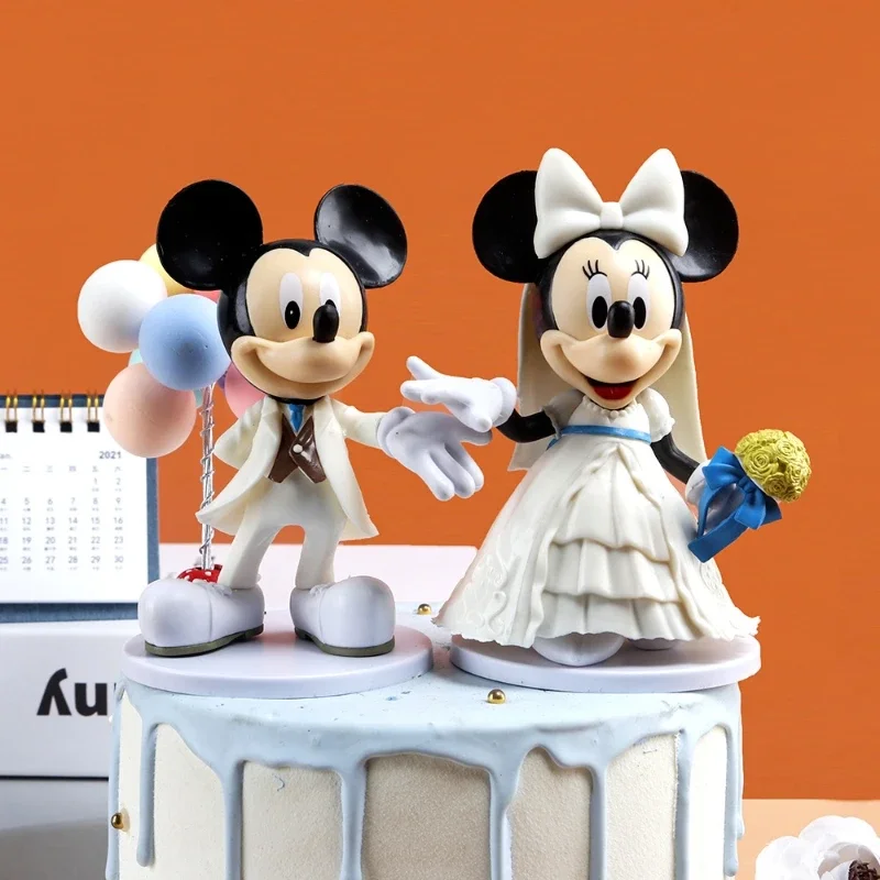 

Kawaii Новинка Disney Микки Минни Романтическая Свадебная пара модель ручной работы мультяшная кукла декоративные игрушки подарки на Рождество и день рождения