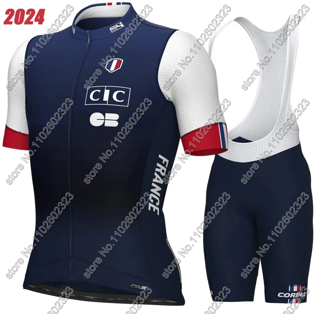 France National Team 2024 Cycling Jersey Set Short Sleeve French Clothing Road Bike Shirts Suit MTB Shorts Wear Maillot Ropa