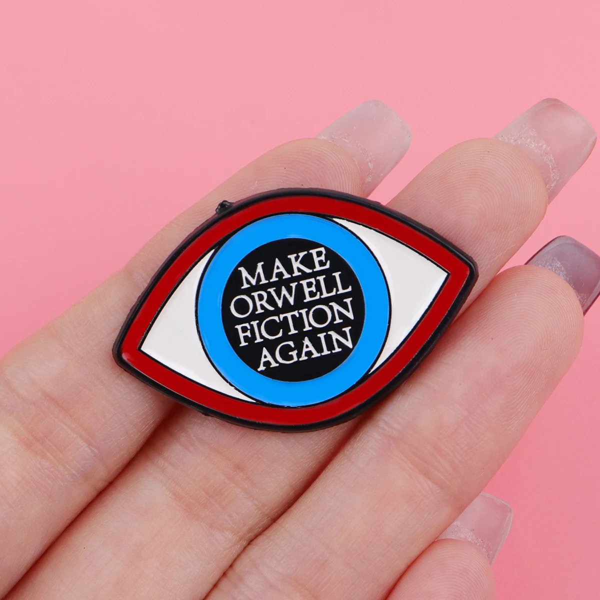 1984 كتاب المينا دبوس التلبيب دبابيس لحقائب الظهر العين إقتباس دبابيس للنساء مجوهرات الأزياء اكسسوارات الأصدقاء هدية