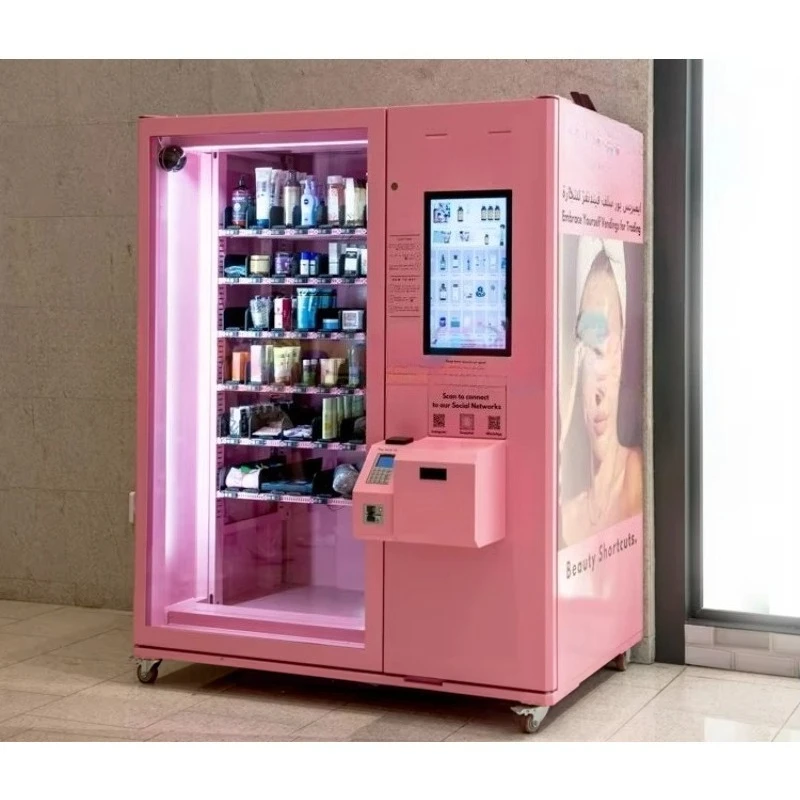 Customized Newest Fashion Design Automatic Touch Screen Fake Eyelash Hair Vending Machine Makeup Store