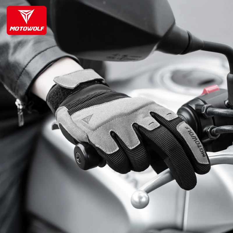 Motowolf Summer Mesh Breathable Brown Motorcycle Gloves Men's Biker off road Gloves Touch Screen Motorcycles Accessories 장갑