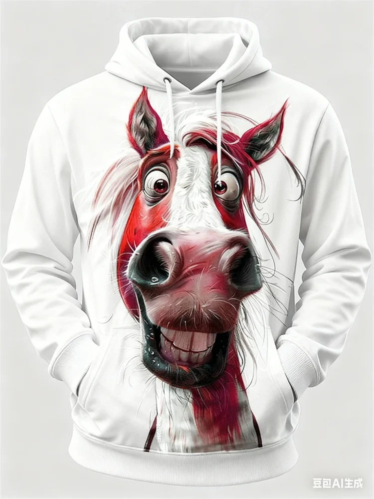 

Funny 3D Animal Print Men's Hoodies Hip Hop Trend Harajuku Street Clothes Autumn Winter Loose Top Fashion Long Sleeve Sweatshirt