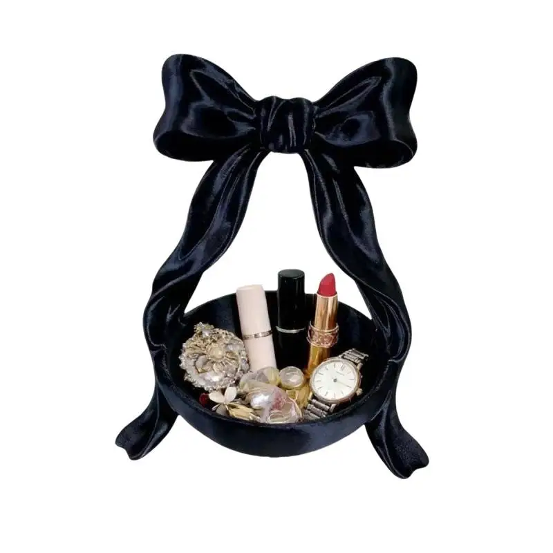 1 Stück Luxus-Make-up-Organizer, 3D-gedrucktes Desktop-Dekorationsstück, Ins-Schmuck-Displaybox, Schleifen-Aufbewahrungsbox – Detail 2