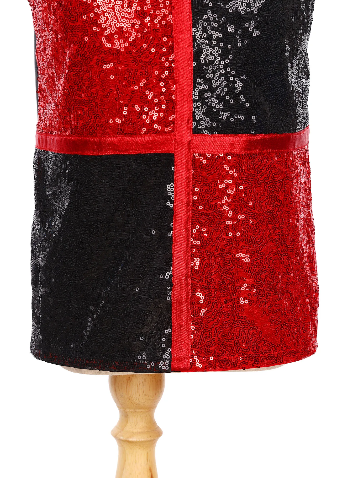 

Kids Boys Shiny Disco Sequins Jazz Dance Stage Performance Costume Tango Cha-cha Vest Sleeveless Zipper Color Block Tank Tops