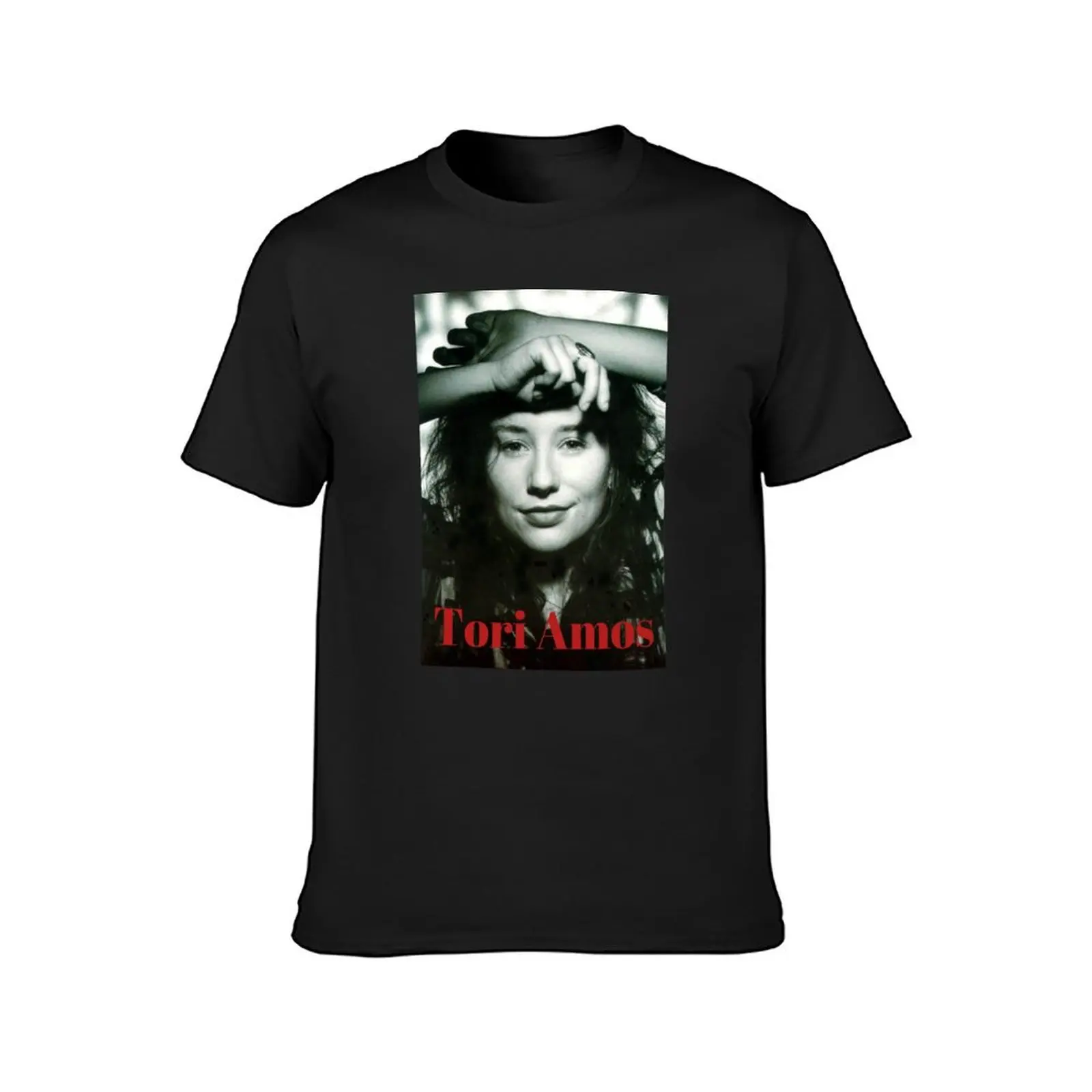 Tori Amos Black White Red Font Art Print T-Shirt boys animal print anime clothes vintage oversizeds funny t shirts for men