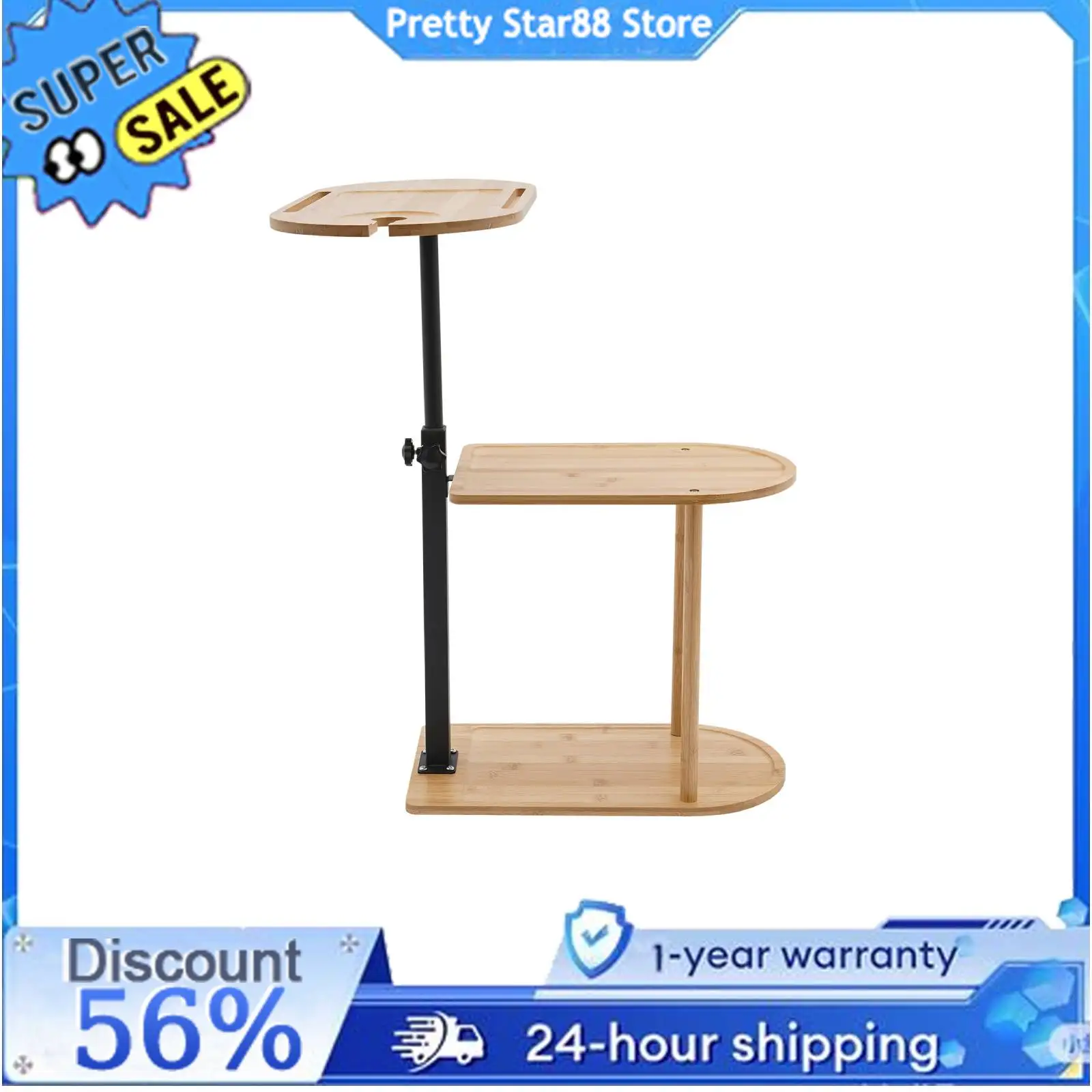 

3-Tier Bath Tray Table Waterproof Rotatable Tray Table Large Capacity Side Table for Bathrooms/Kitchens/Living Rooms/Bedrooms