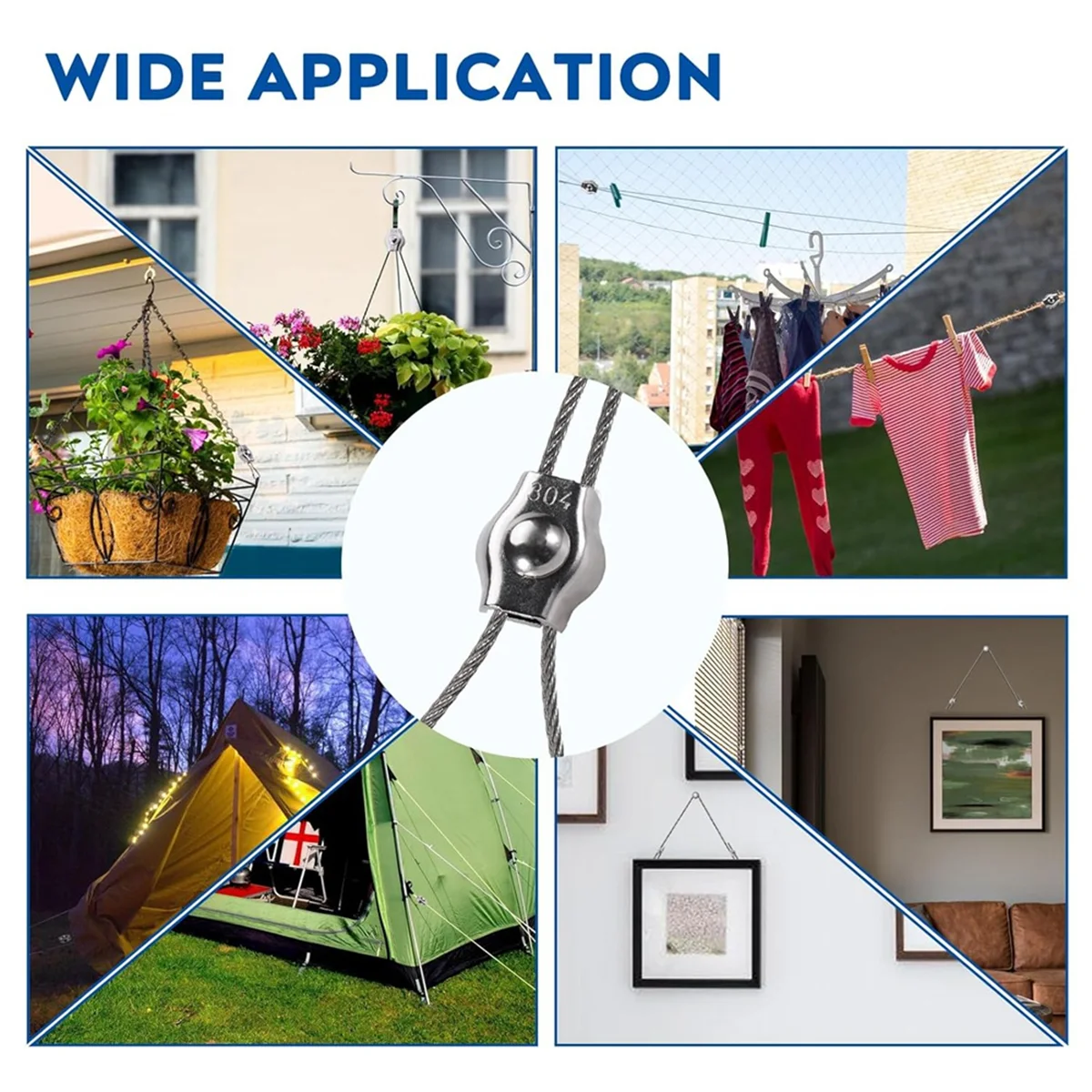 AAA87 20 шт. 5/32 дюйма зажим для троса из нержавеющей стали, симплексные одинарные зажимы для троса для троса 5/32 дюйма