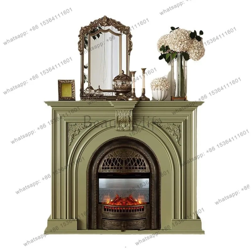 French mantel entrance heating living room decoration 3d simulation fire cabinet decoration interior