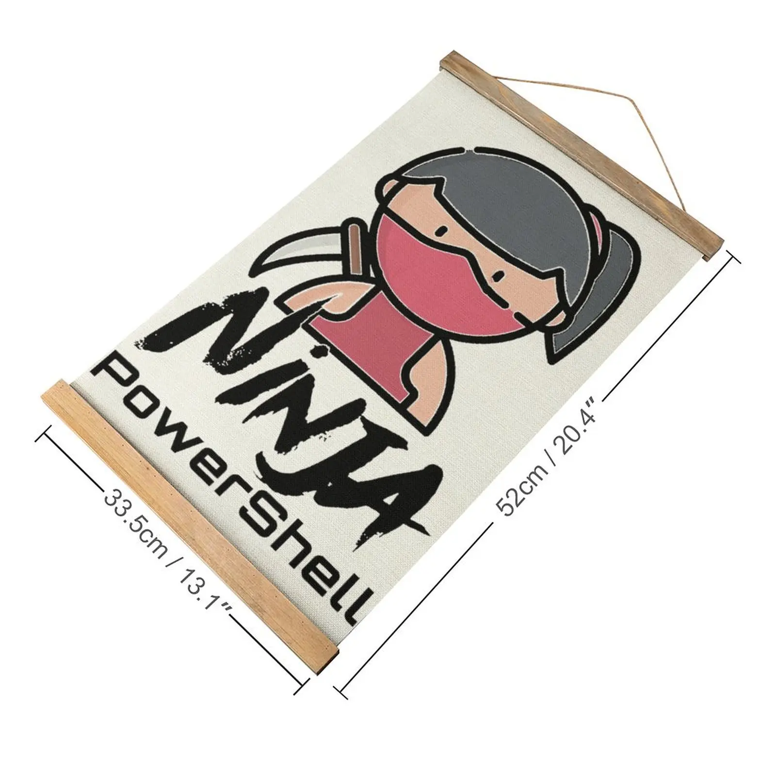 Canvas Hanging Picture PowerShell Ninja (Color Black) Essential For Graphic Funny Geek Painting Hotel Wall Decoration  Style Dec