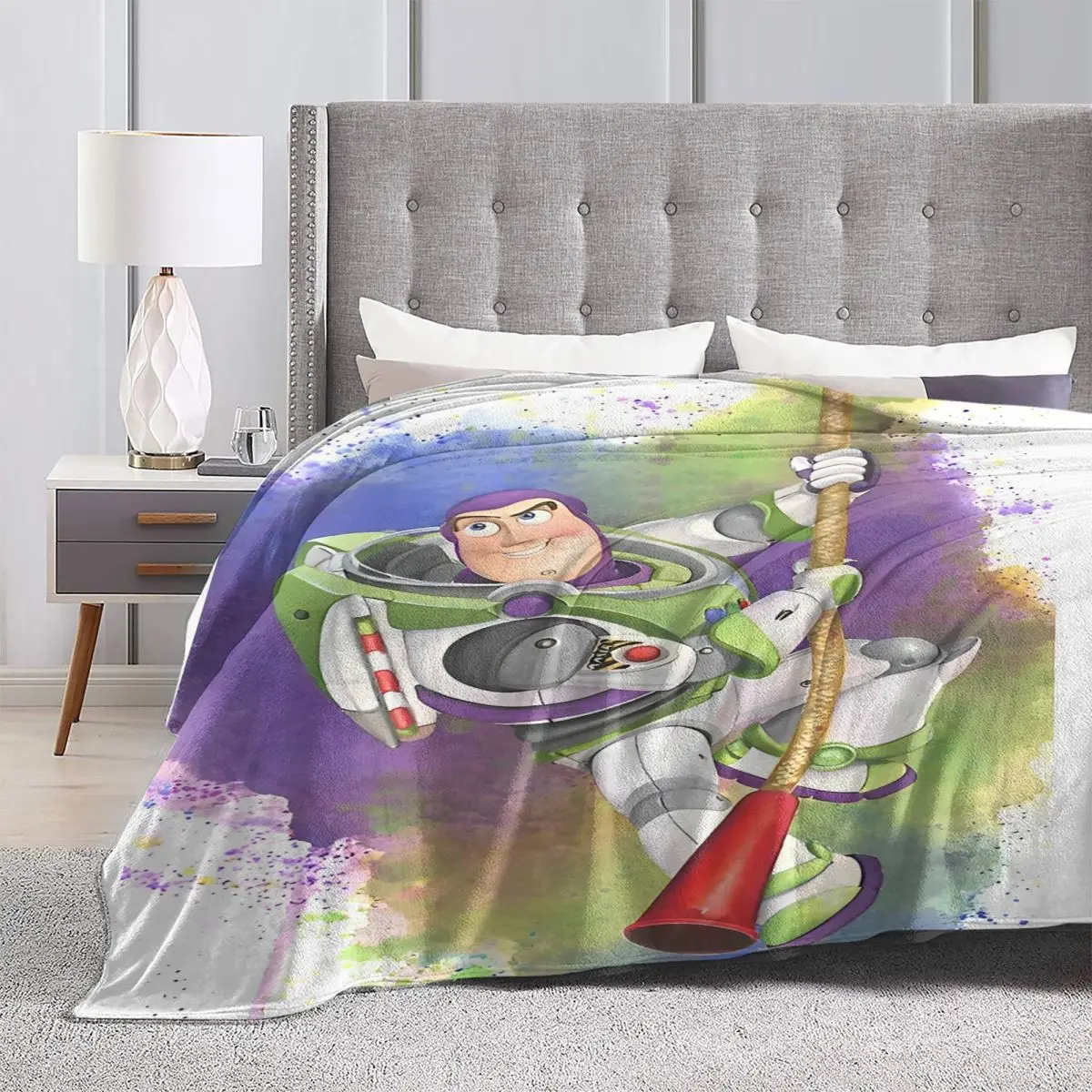 Toy Story Flannel Blanket Warm Soft Throw Blanket for Couch Bed Travel Office Graphic Bedspread Sofa Bed Cover