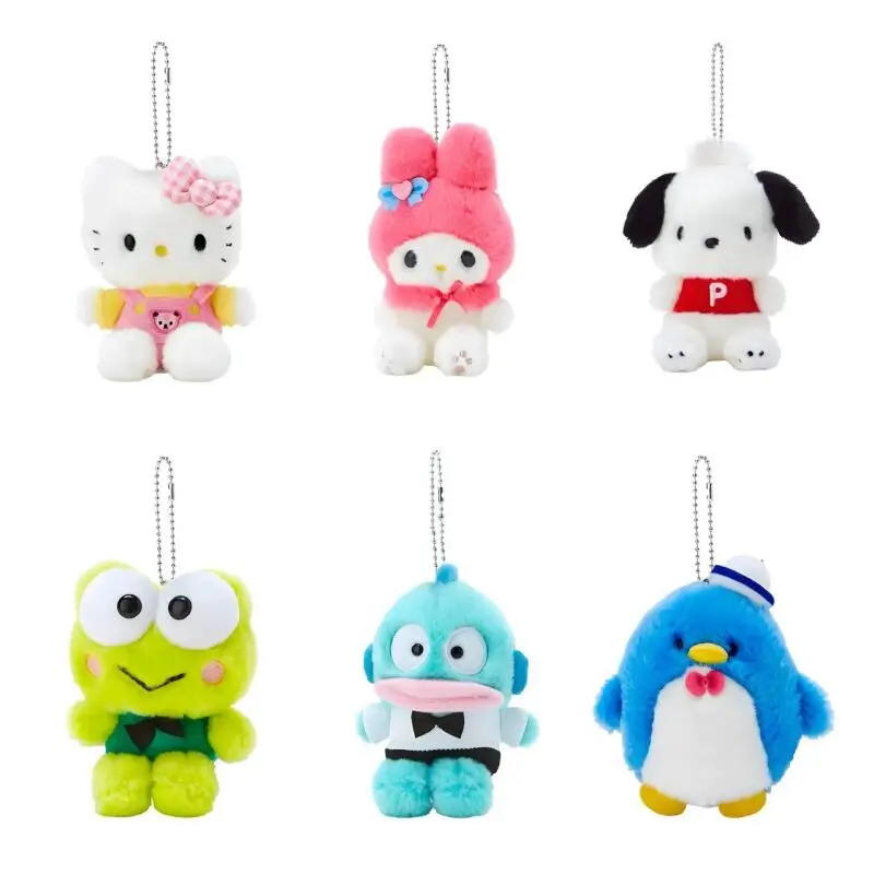 10 cm Leuke Cartoon Kawaii Sanrioed Kuromi My Melody Cinnamoroll Hello Kitty Pochacco Pluche Pop Sleutelhanger Tas Hanger Speelgoed Gift