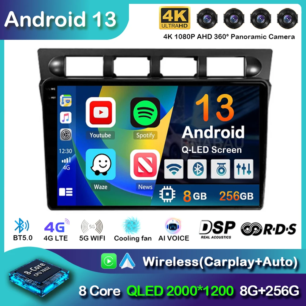 

Автомобильный радиоприемник Carplay, Android 13, для Kia Morning Picanto 2004-2007, GPS-навигация, мультимедийный Головной блок, Стерео Авторадио 2 Din