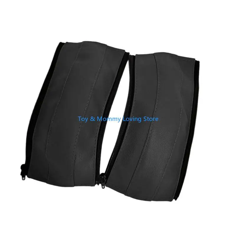 Y1QF Modern Strollers Handle Protectors PU Leather Zipper Closure Universal Compatibility For Infant Carriages