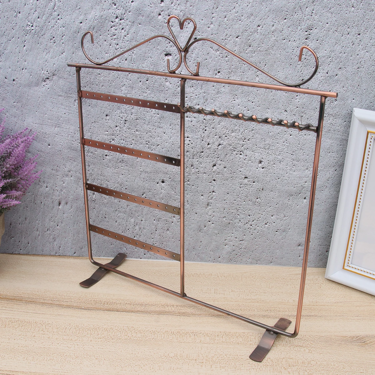Iron Art Necklace Display Rack Bronze Stylish Jewelry Organizer for Home Shop Dresser Necklace Storage Stand Neck Chain Holder