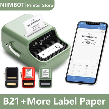 Niimbot 라벨 프린터, B1, B21, B3S 용 미니 휴대용 열 프린터, 스티커용 자체 접착 라벨 프린터