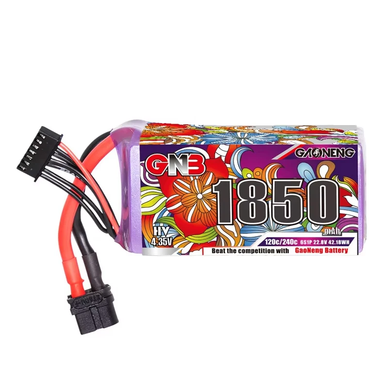Batería de Lipo mejorada GNB 6S1P 22,8 V 1850mAh para RC FPV, Drone de carreras, helicóptero, cuadricóptero, batería LiHV 120C 22,8 V