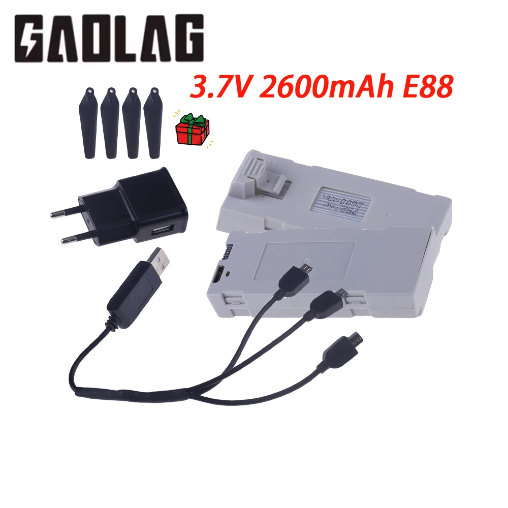 Long Flight 2600mAh Battery 3.7V Compatible E88 RC Aircraft
