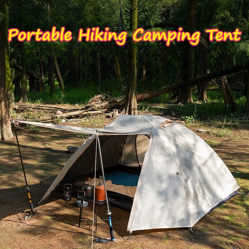 Ultralight Aluminum Pole Tents Tear-Resistant Double Layer Windproof Rainproof Portable Tents Outdoor Camping Hiking Shelters