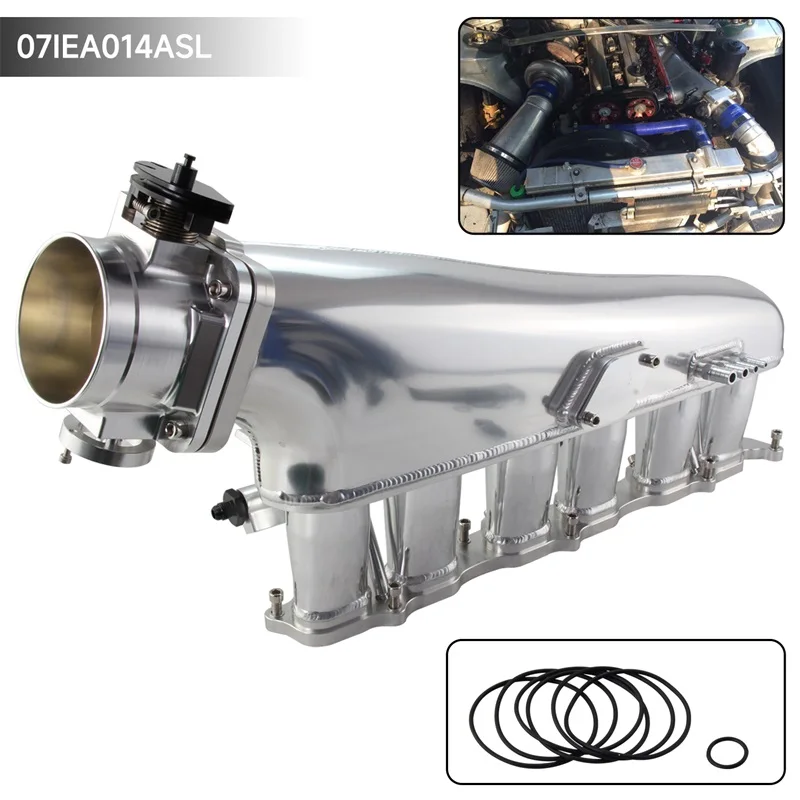 Aluminum Intake Manifold+Fuel Rail& 90mm Throttle body For Toyota Supra MK4 2JZ-GTE JZA80 Twin Turbo 3.0L Engines 1993-1998