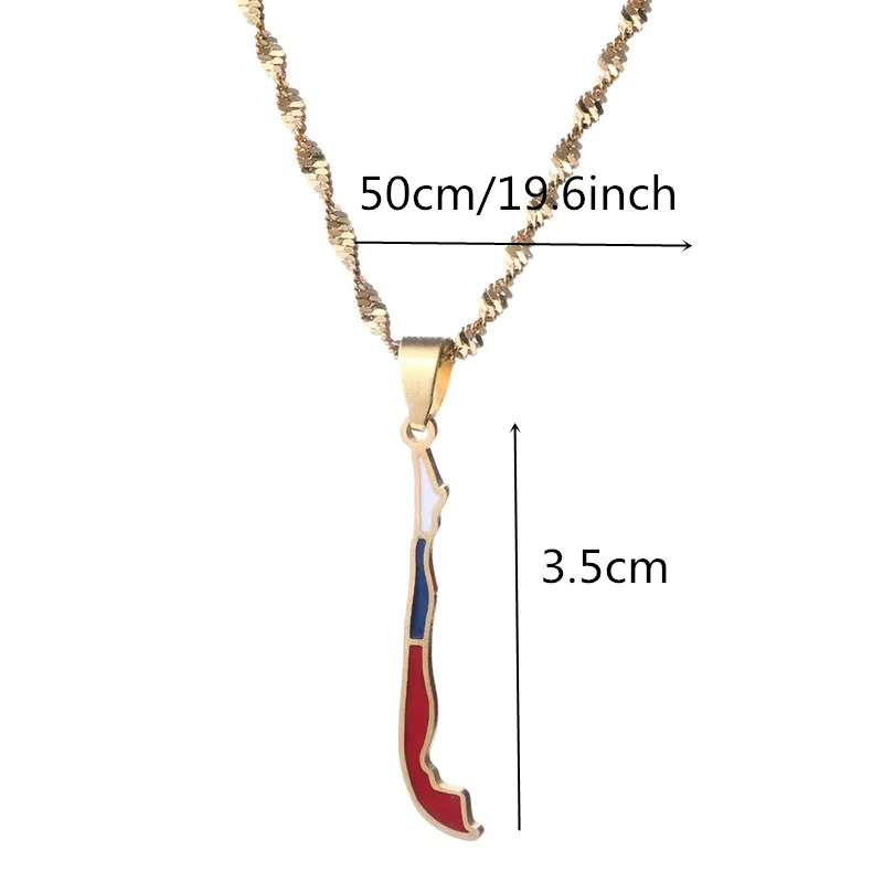 Chile Map Flag Pendant Necklace For Women Girls Stainless Steel Jewelry Birthday Party Gifts