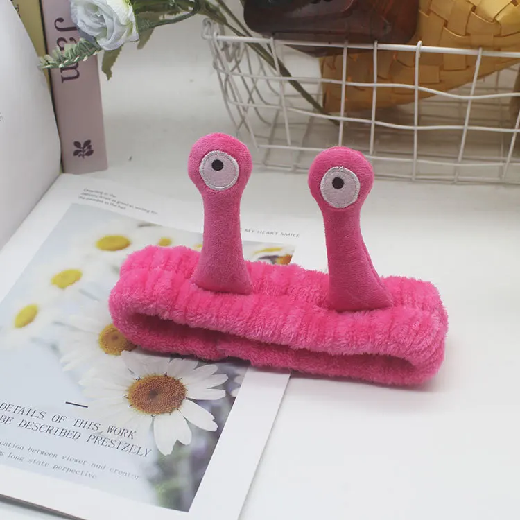 عصابة رأس كورية لطيفة منفوشة على شكل حلزون للنساء، إكسسوارات شعر مكياج كرتونية رائعة غير قابلة للانزلاق للوجه ​ ​