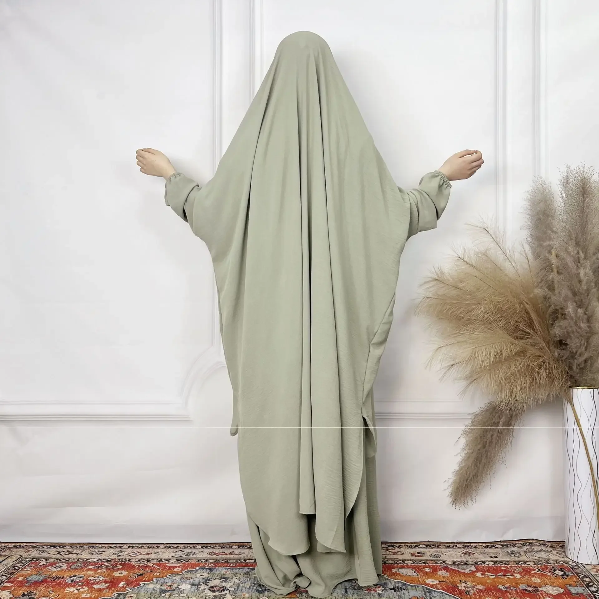 Eid – ensemble de robes 2 pièces pour femmes musulmanes, Abaya de prière, Ramadan, maroc, dubaï, Abayas, Kaftan, tenues islamiques, longue Robe, costume Jalabiya
