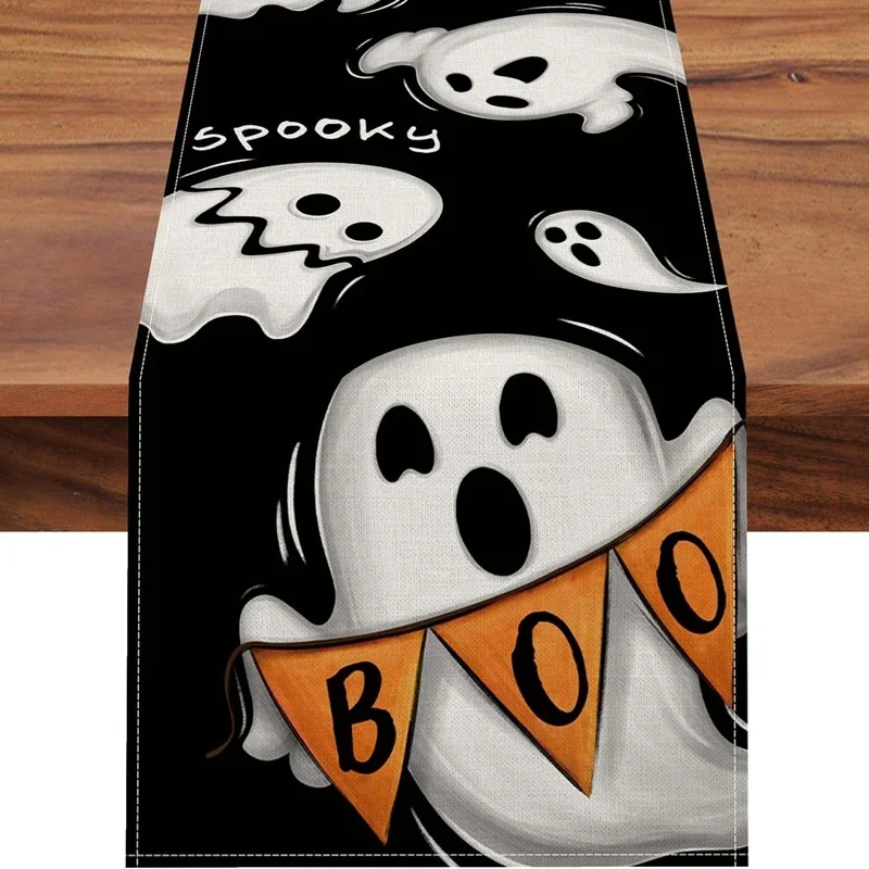 Halloween Tablecloth Pumpkin Bat Flag Cloth Tablecloth Room Table Cover Halloween Horror Party Scary Home Decor