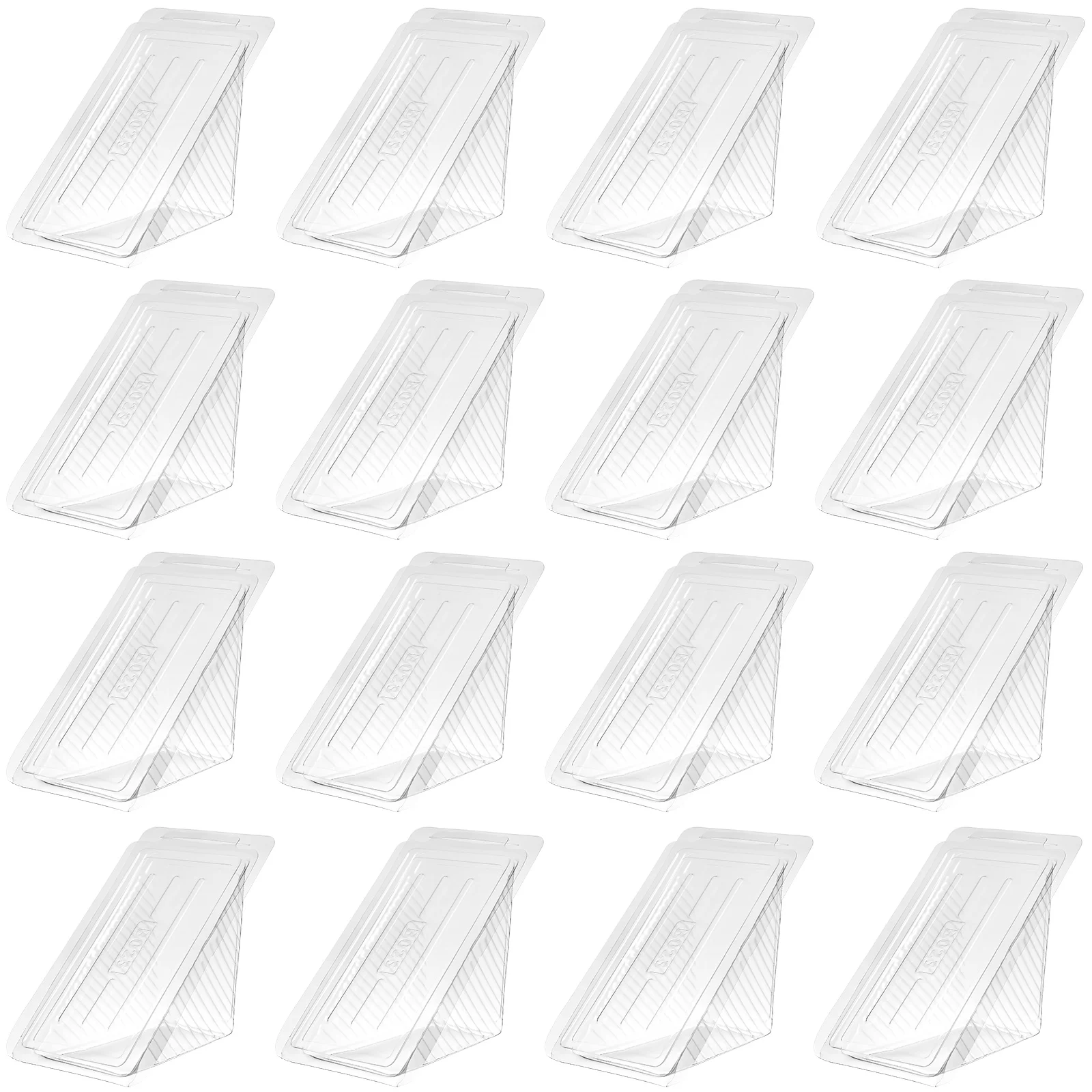 

50 Pcs Takeaway Box Packing Burgers Sandwich Triangle Case Plastic Container Food