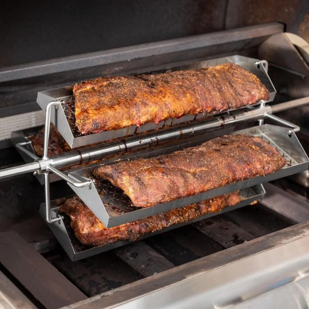 

Signature Rib Rotisserie Rotating BBQ Grill Trays - BBQ-RRW