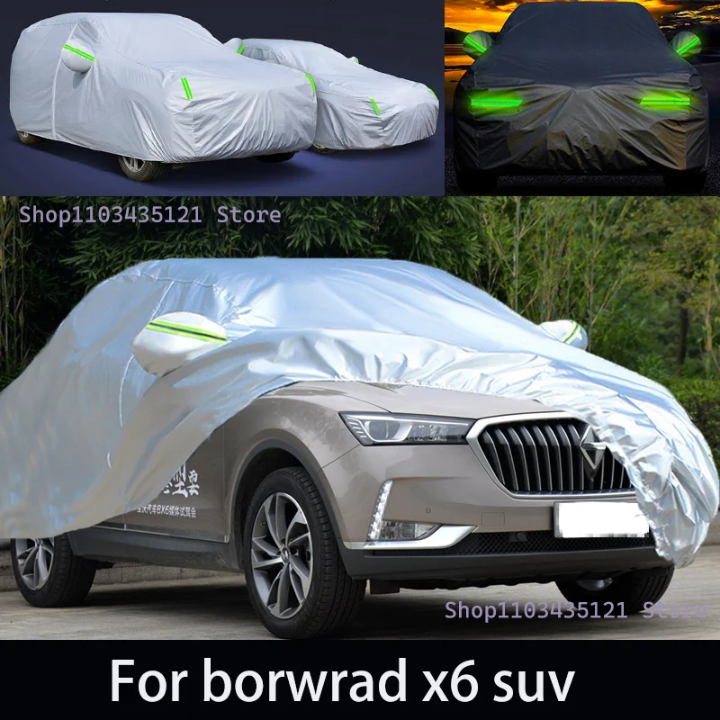 

For borwrad x6 suv Outdoor Protection Full Car Covers Snow Cover Sunshade Waterproof Dustproof Exterior Car accessories