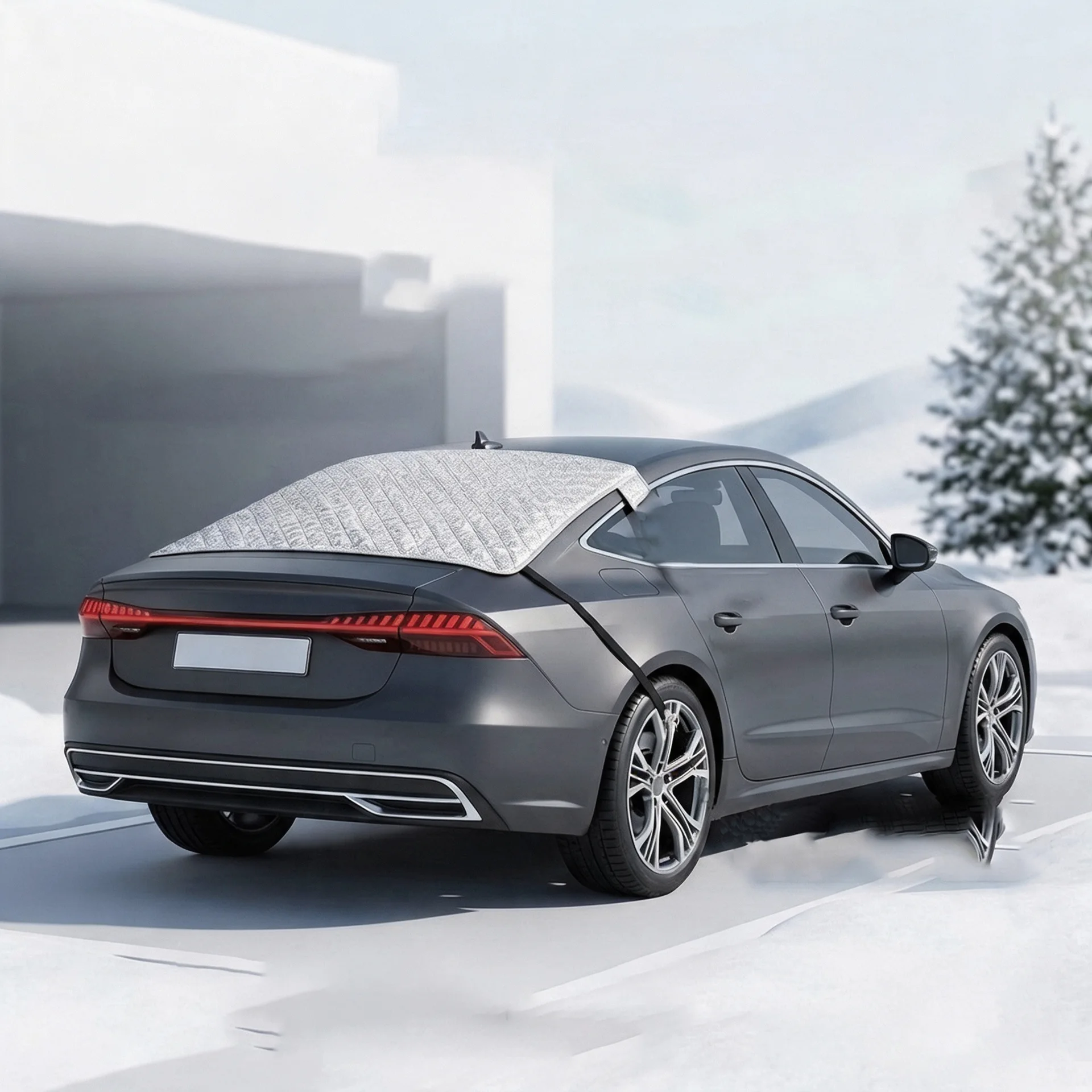 Car Winter Snow Cover Rear Windscreen Antifreeze Cover Outdoor Parking Snow and Frost Protection Car Cover Universal for Winter