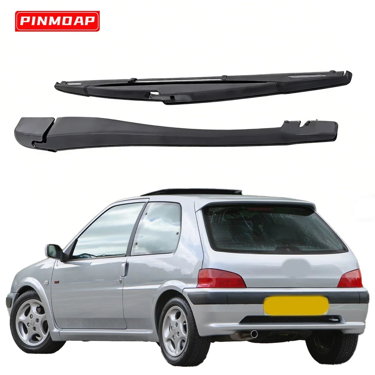 Geeignet für Peugeot 106 1996-2003 Auto Heckscheibenwischer-Set Wischerblätter und Heckarm Autozubehör.