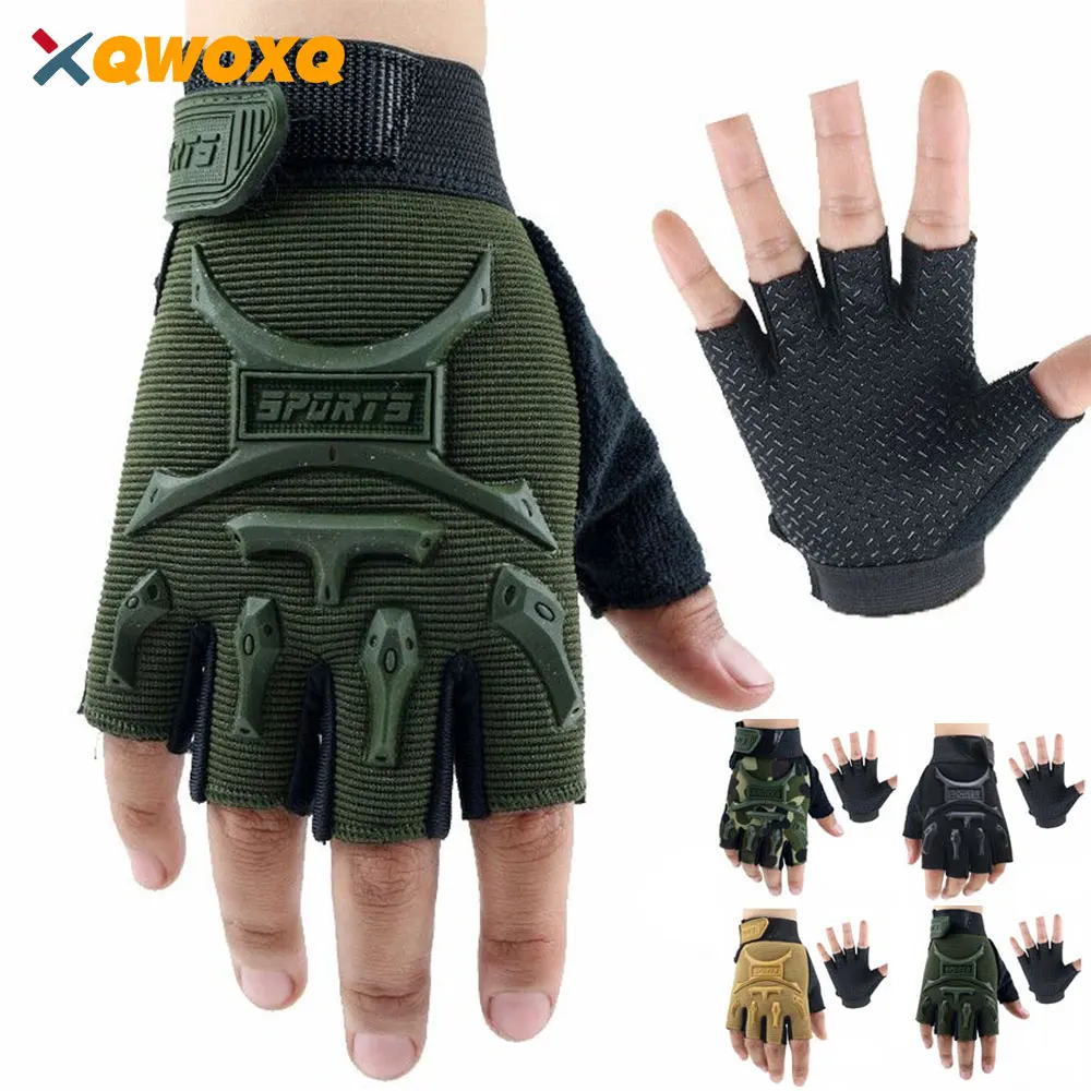 

1Pair Kids Half Finger Cycling Gloves Non-Slip Fingerless Adjustable Mitten Shock-Absorbing Gloves for Boys Girls Fishing Biking