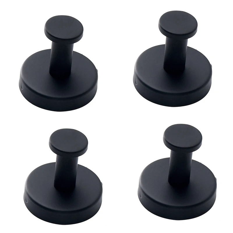 

BEAU-4Pcs Towel Hooks Wall Black Robe Hook Stainless Steel Heavy Duty Door Hanger For Bathroom,Kitchen,Pool,Coat