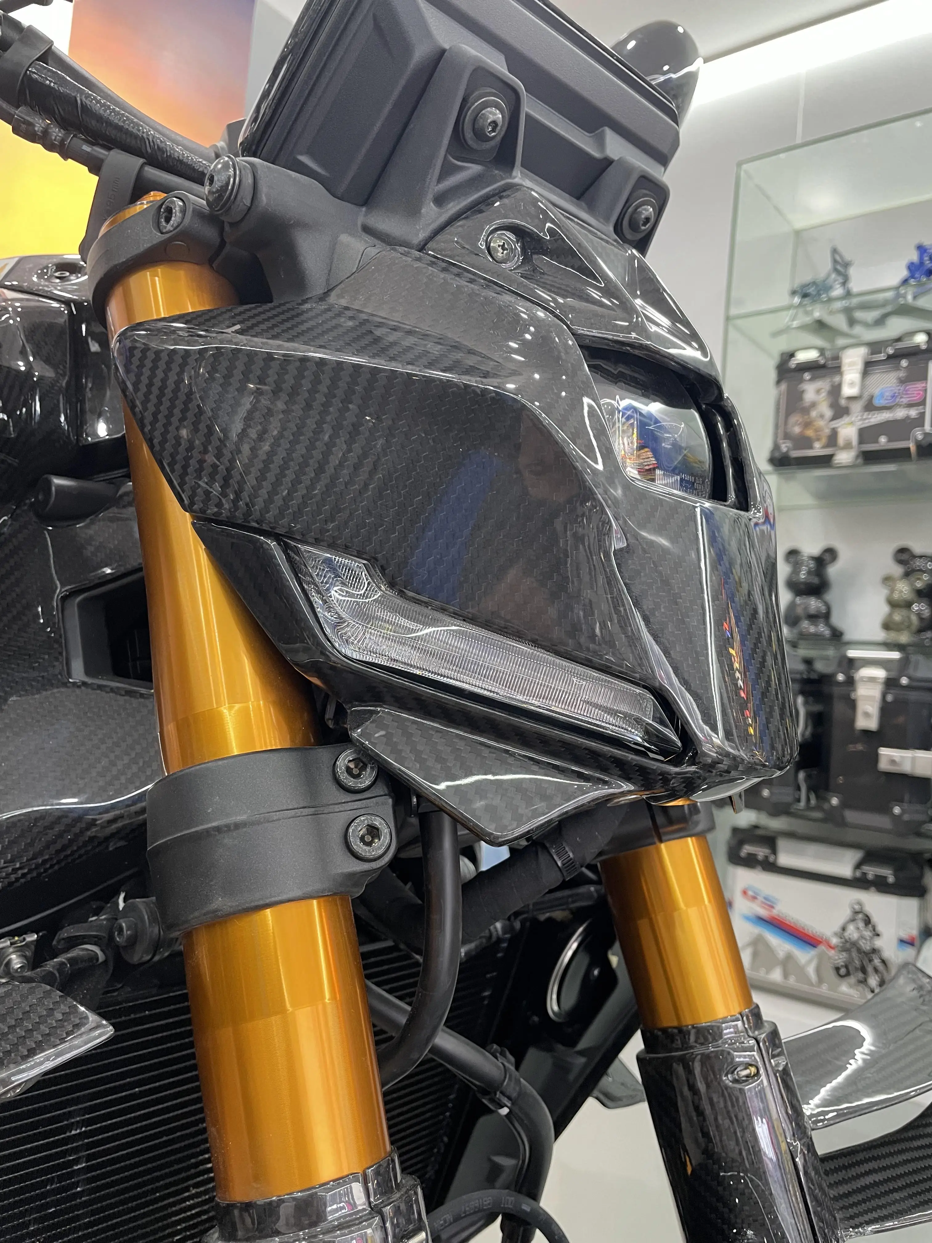AKOSO 100% 3K Dry Carbon Fiber Motorcycle Front Inner Fairing for MT09 FZ09 Gen4 2024 2025 3