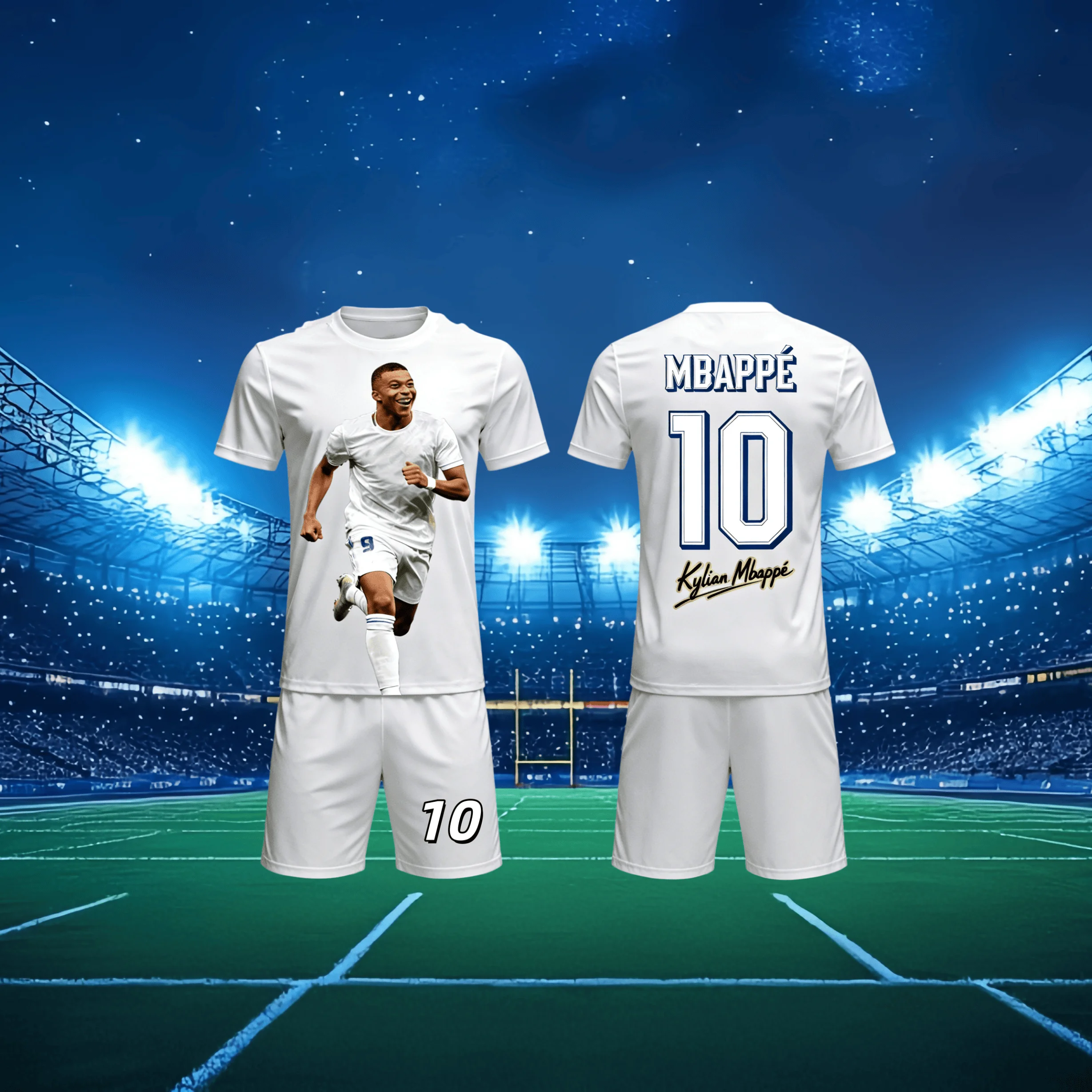 2026 Summer New Collection # Mbappe No.10 # Adult/Children's 3D Quick Drying Sports Large Short Sleeved Shorts Jersey Set Kids