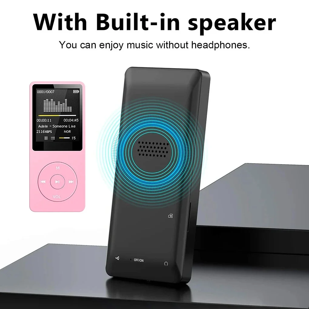 Bluetooth-compatible Mp3 Music Player Lossless Portable Fm Radio External Ultra-thin Student Sports Walkman Mp3 Player Recorder