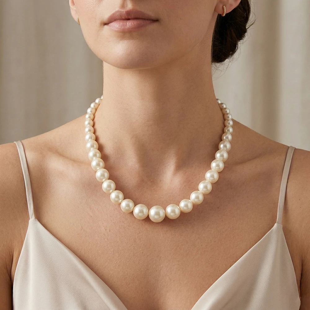 Mode Schmuck Trendy Elegante Simulierte Perle Halsketten Für Frauen Mädchen Barock Perle Retro Choker Halskette Weibliche Hochzeit Geschenke – Detail 2