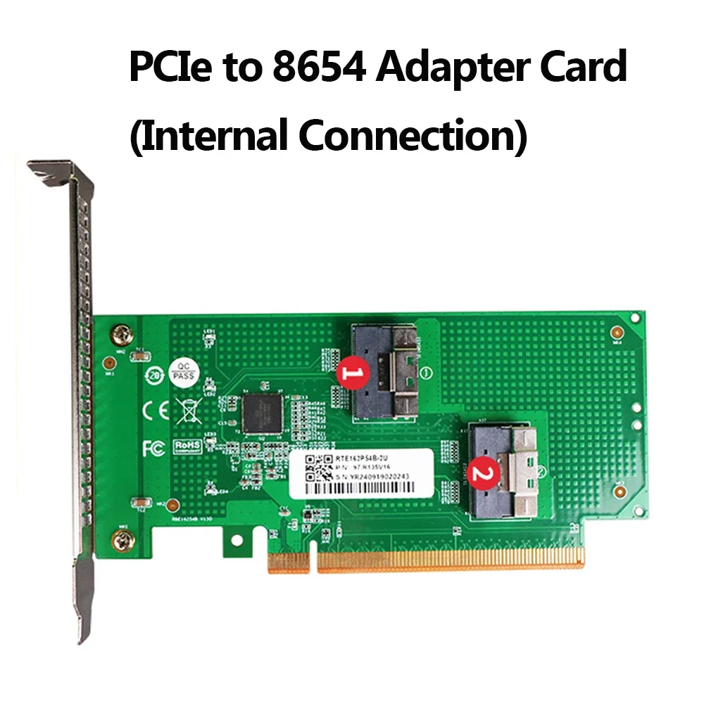 SXM2 To 2x SFF-8654 X16 PCI-E Adapter Card Board for Nvidia P100