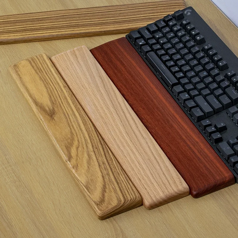 Solid Wood Palm Rest Custom Keyboard Wooden Wrist Rest Pear Wood Oak Palm Stress for 68/87/98/100/104 Keyboard Game Accessories