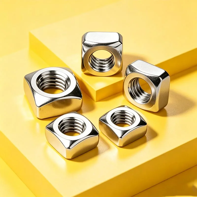 5/50pcs Square Nuts DIN557 304 Stainless Steel M3 M4 M5 M6 M8 M10 M12 Four‑Sided Nuts for Industry Fastening