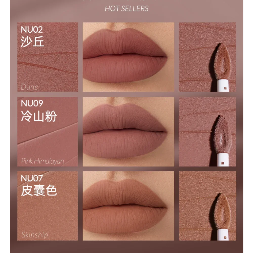 

Kaleidos Lip Glaze Velvet Matte Non-Stick Cup Nude Color Lip Mud Lipstick Long-lasting Waterproof Lip Tint Korea Makeup Cosmetic