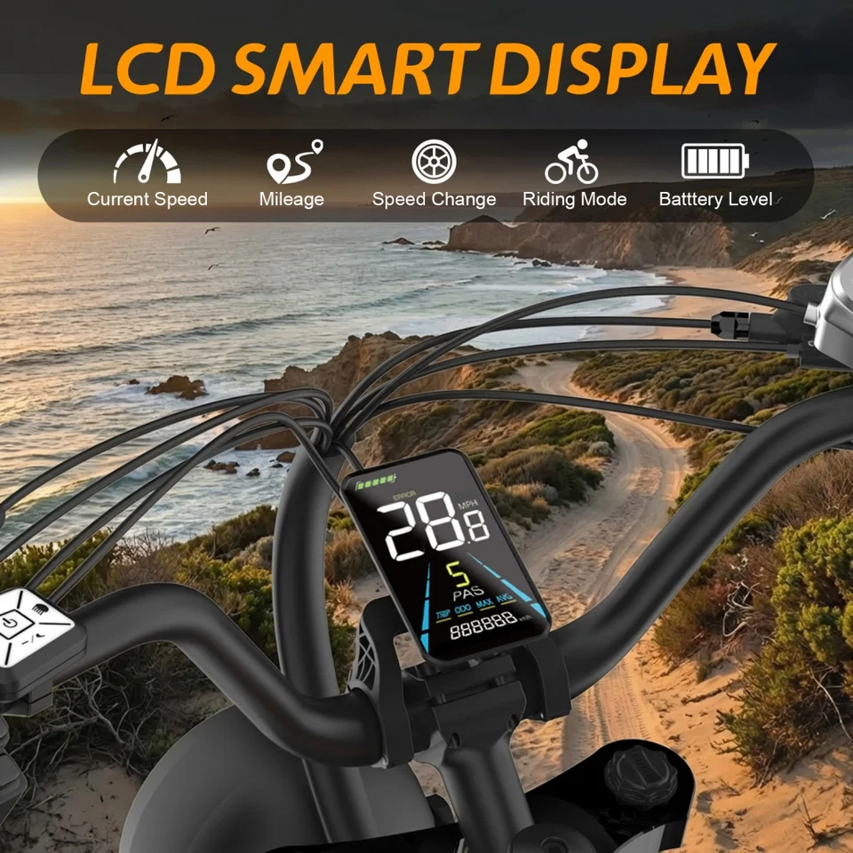 20"x4.0" Fat Tire Electric Bike Peak 1500W Motor 48V 20AH Removable Battery Full Suspension E-bike for Mountain Snow Sand Road image 10