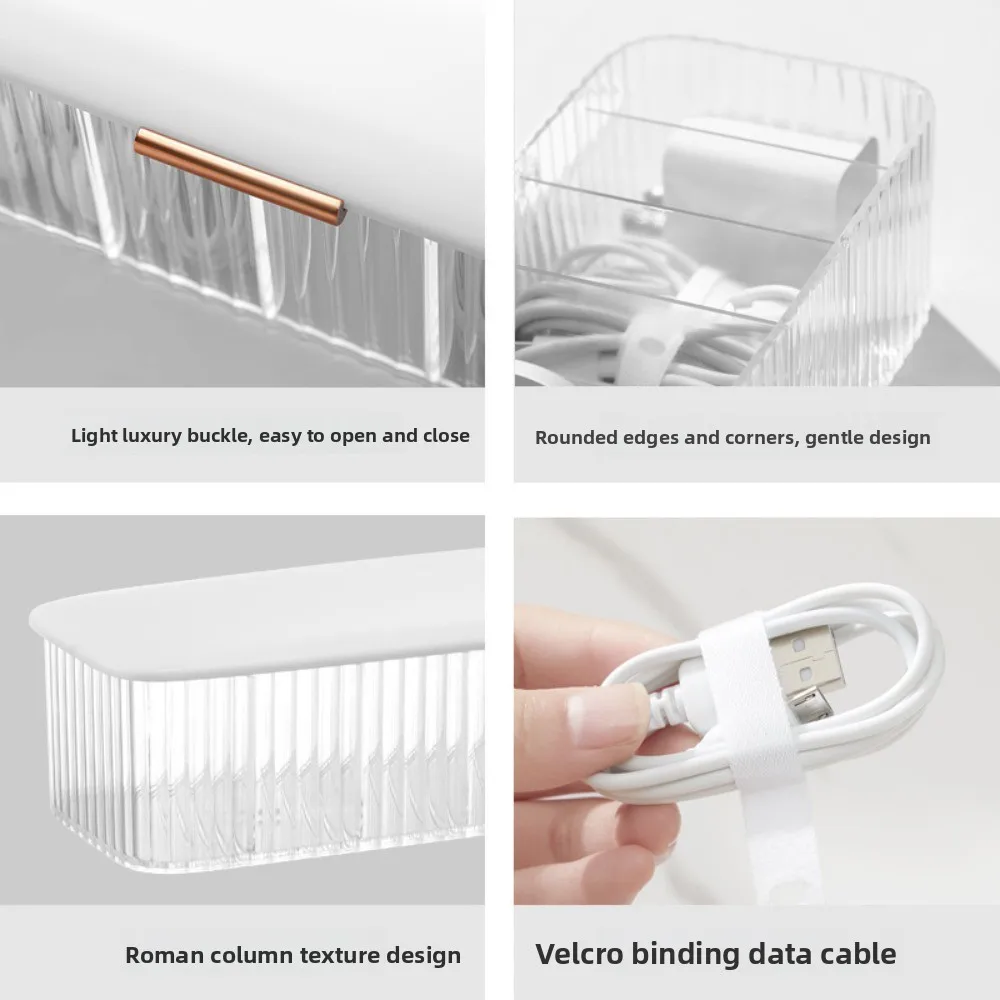 

Cell Phone Charging Cable Charging Cable Storage Box Jewelry Storage Rectangular Nail Art Display Case Data Line Organizer