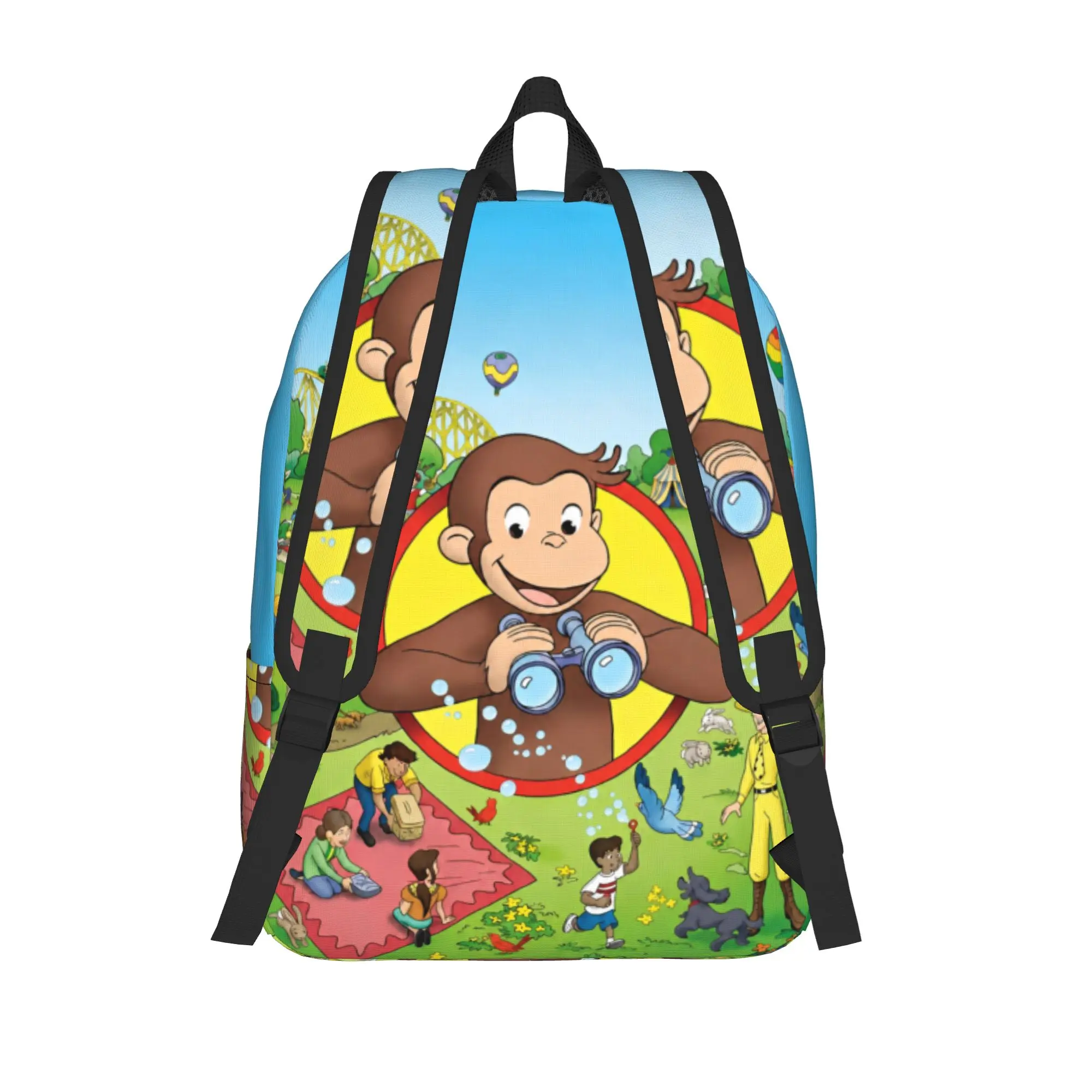 Curious Monkey Georges Cartoon Backpack for Men Women Teenage Student Business Daypack TV Series College Canvas Bags Sports