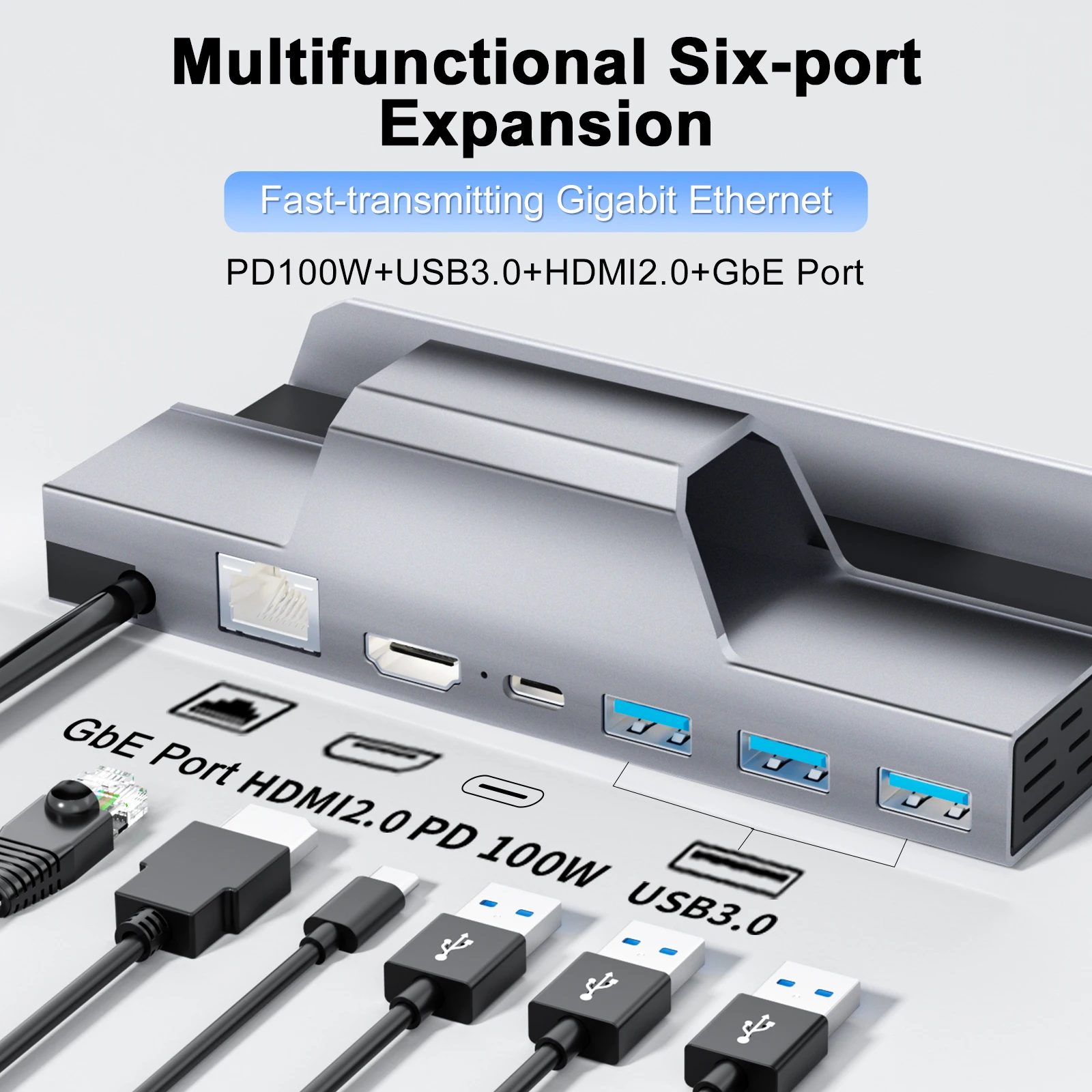 

IINE Steam Deck Aluminum Docking Station Multi-function Charging Video Converter Compatible SteamDeck for Switch/OLED