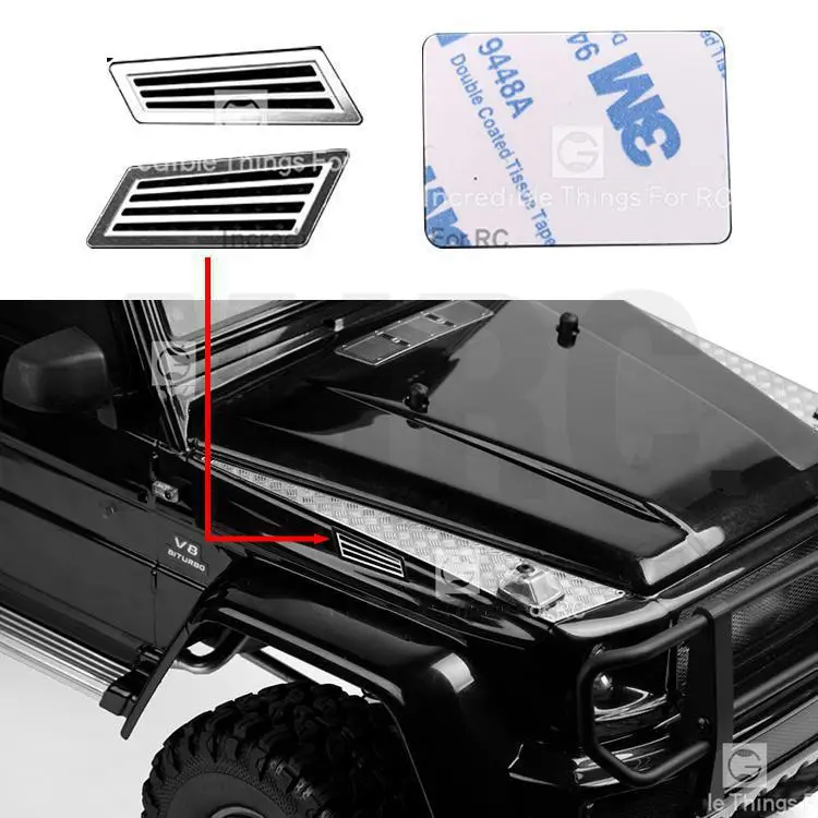 

Stainless steel mesh side grille cover for 1/10 TRX-6 G63 intake grille TRX-4 G500 RC simulation climbing accessory