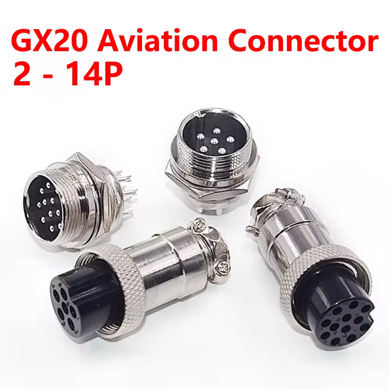 5/20PCS GX20 Nut Type Female Aviation Plug Socket Connector 2/3/4/5/6/7/8/9/10/12/14/15 PIN Cable Joint Aviation Plug Connector