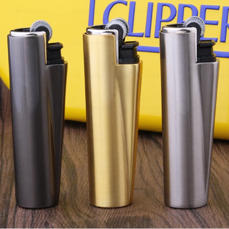 Clipper Metal Windproof Gas Butane Lighter Refillable Turbo Portable Grinding Wheel Lighters for Gift Cigarette Accessories