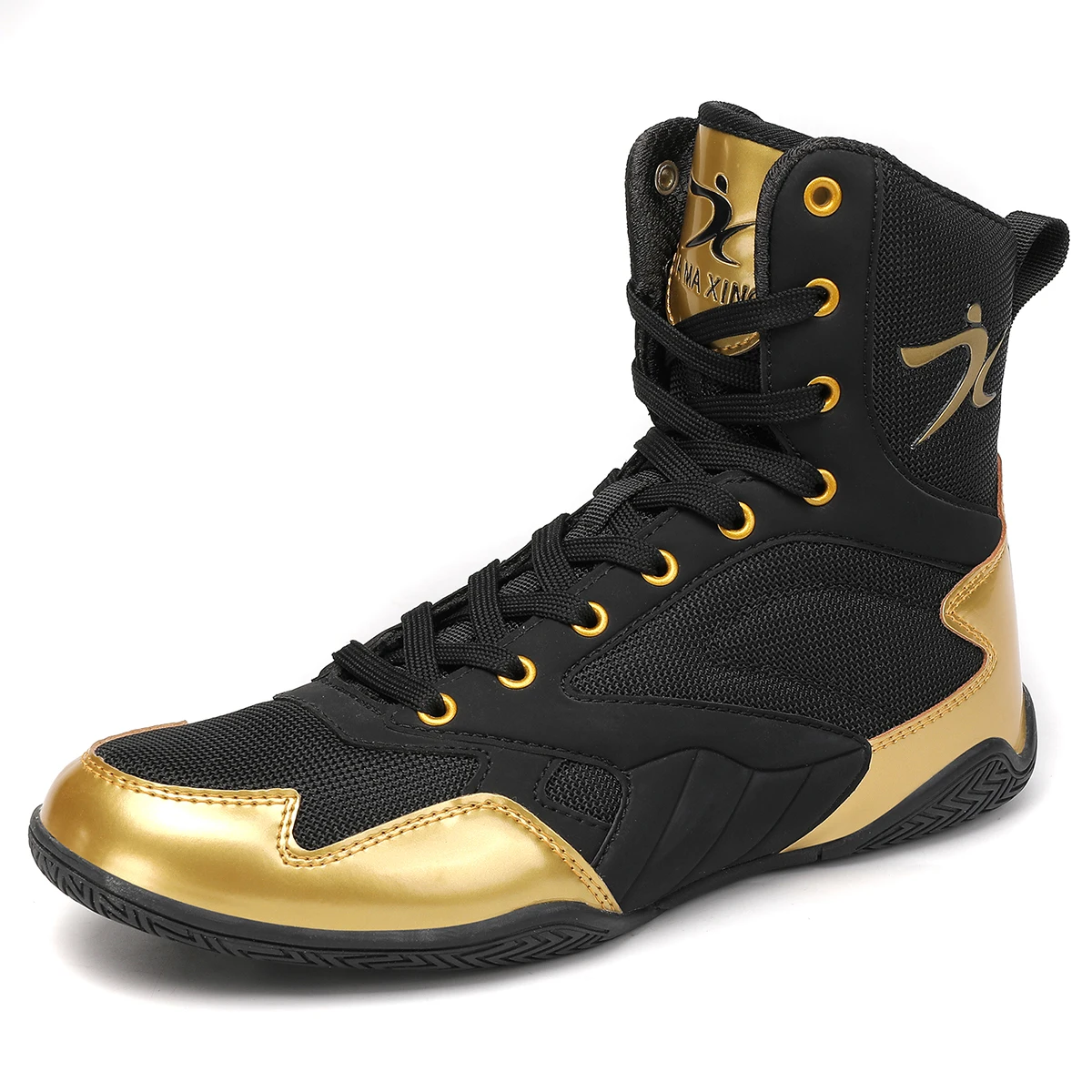 6002 Teenager Mesh Wrestling Shoes Men High Top Boxing Training Shoes Lightweight Fitness Sneakers Outdoor Sport Footwear